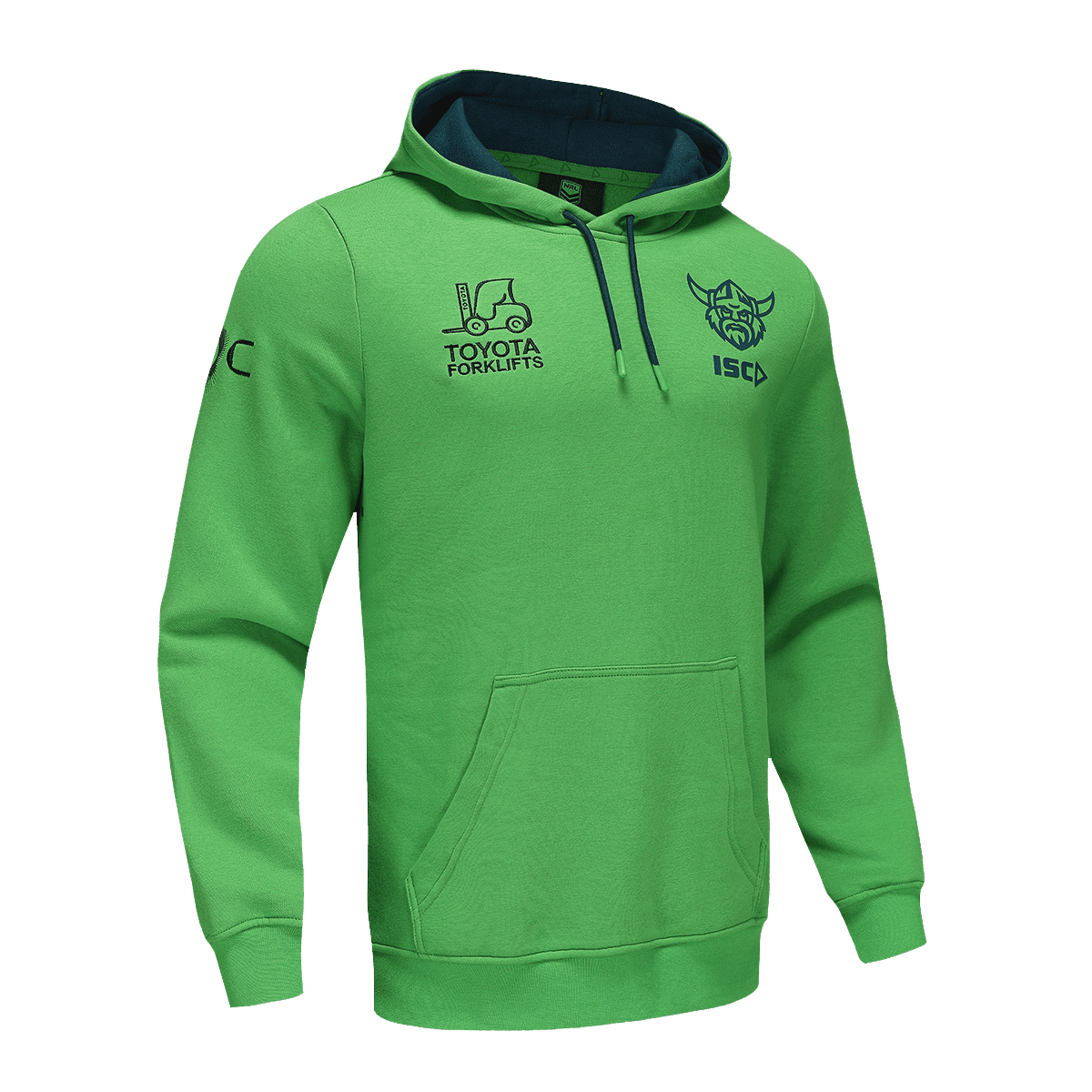 Canberra Raiders 2025 NRL Mens Green Fleece Hoody