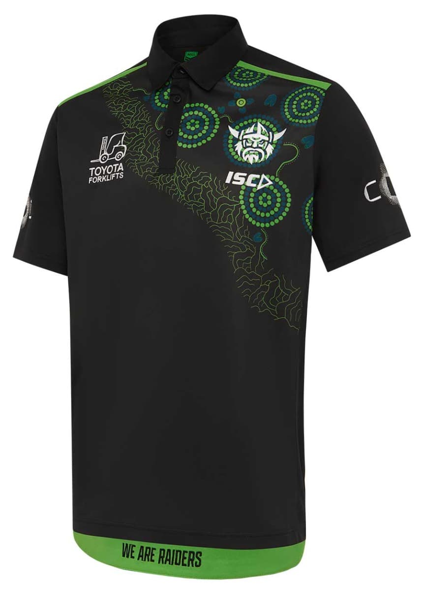 Canberra Raiders 2025 NRL Mens Indigenous Polo Shirt