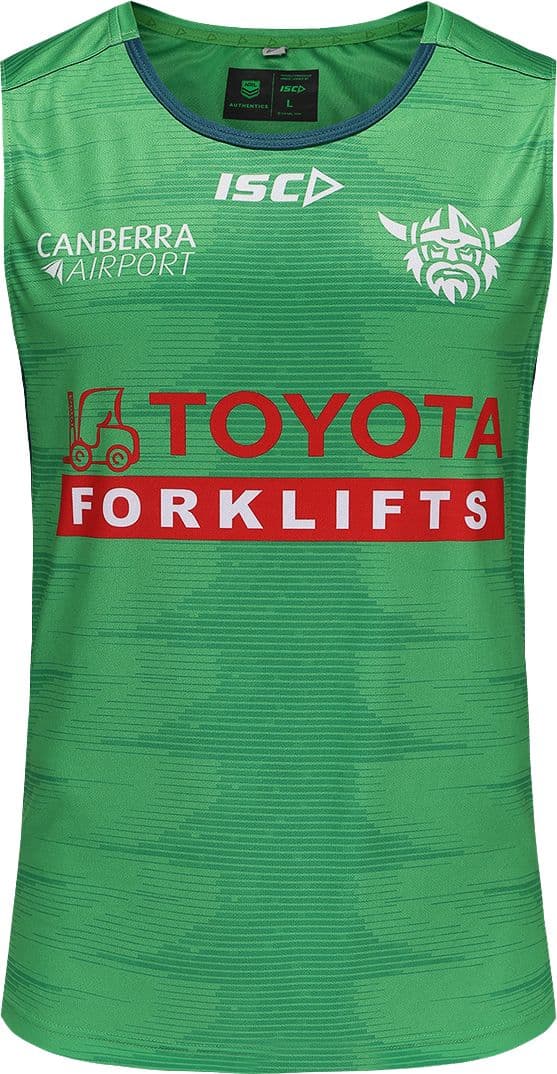 Canberra Raiders 2025 NRL Mens Green Training Singlet