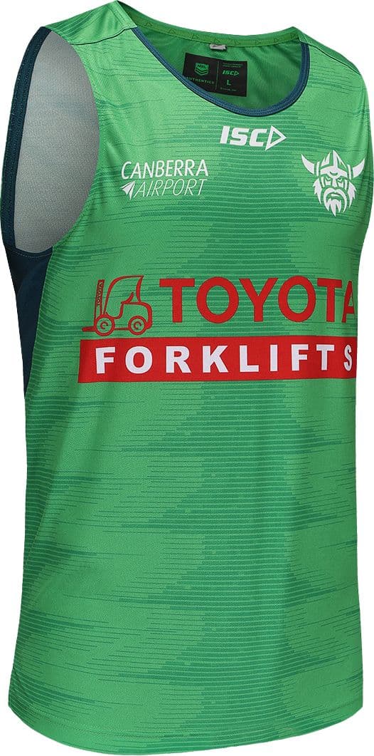 Canberra Raiders 2025 NRL Mens Green Training Singlet