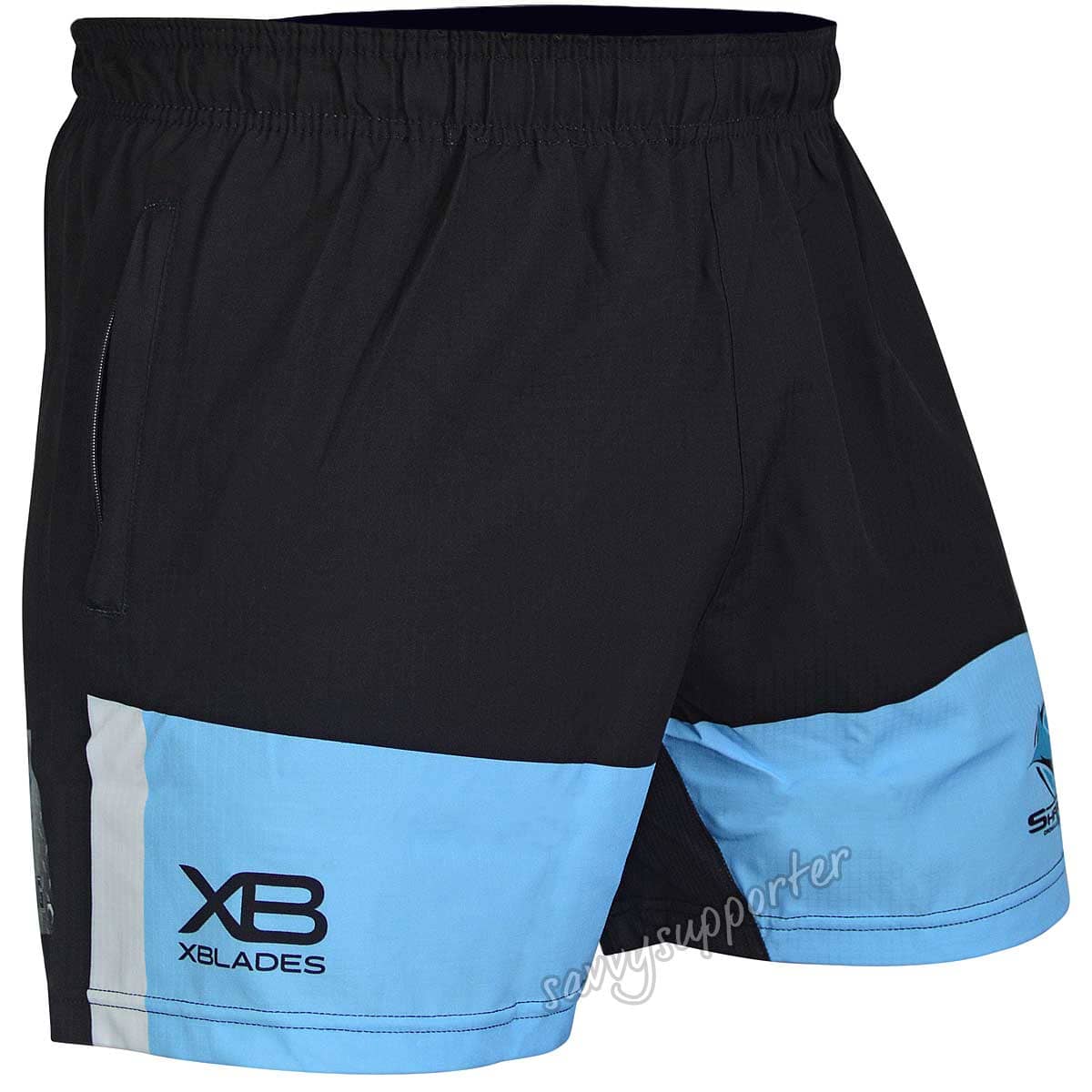 Cronulla Sharks NRL Mens Black Training Shorts