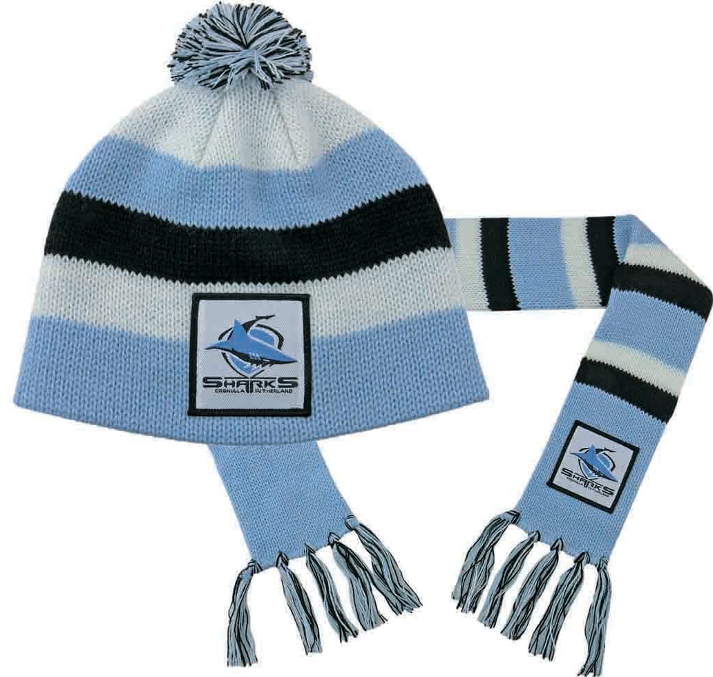 Cronulla Sharks NRL Baby Beanie and Scarf Combo