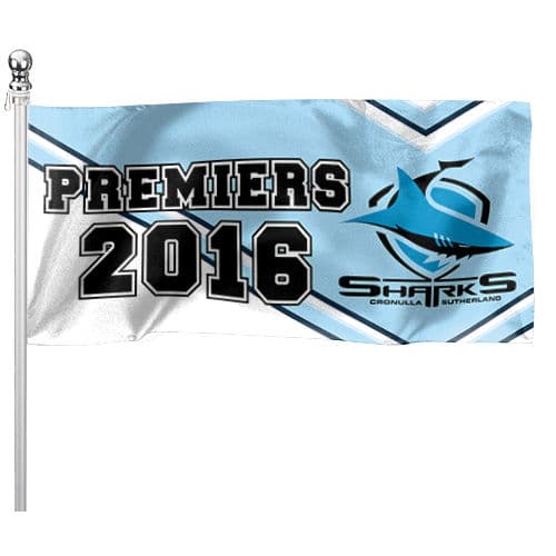 Cronulla Sharks 2016 Premiers Pole Flag 180cm by 90cm