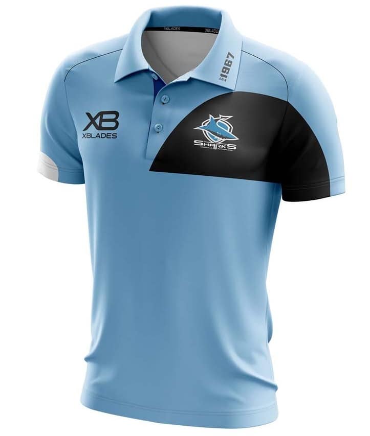 Cronulla Sharks Sky Media Polo Shirt