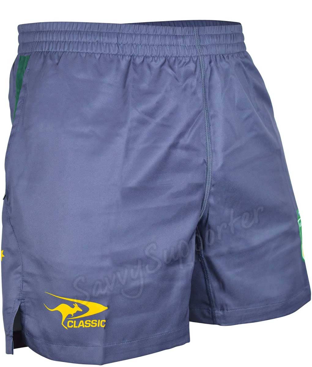 Australian Kangaroos 2024 NRL Mens Grey Gym Shorts