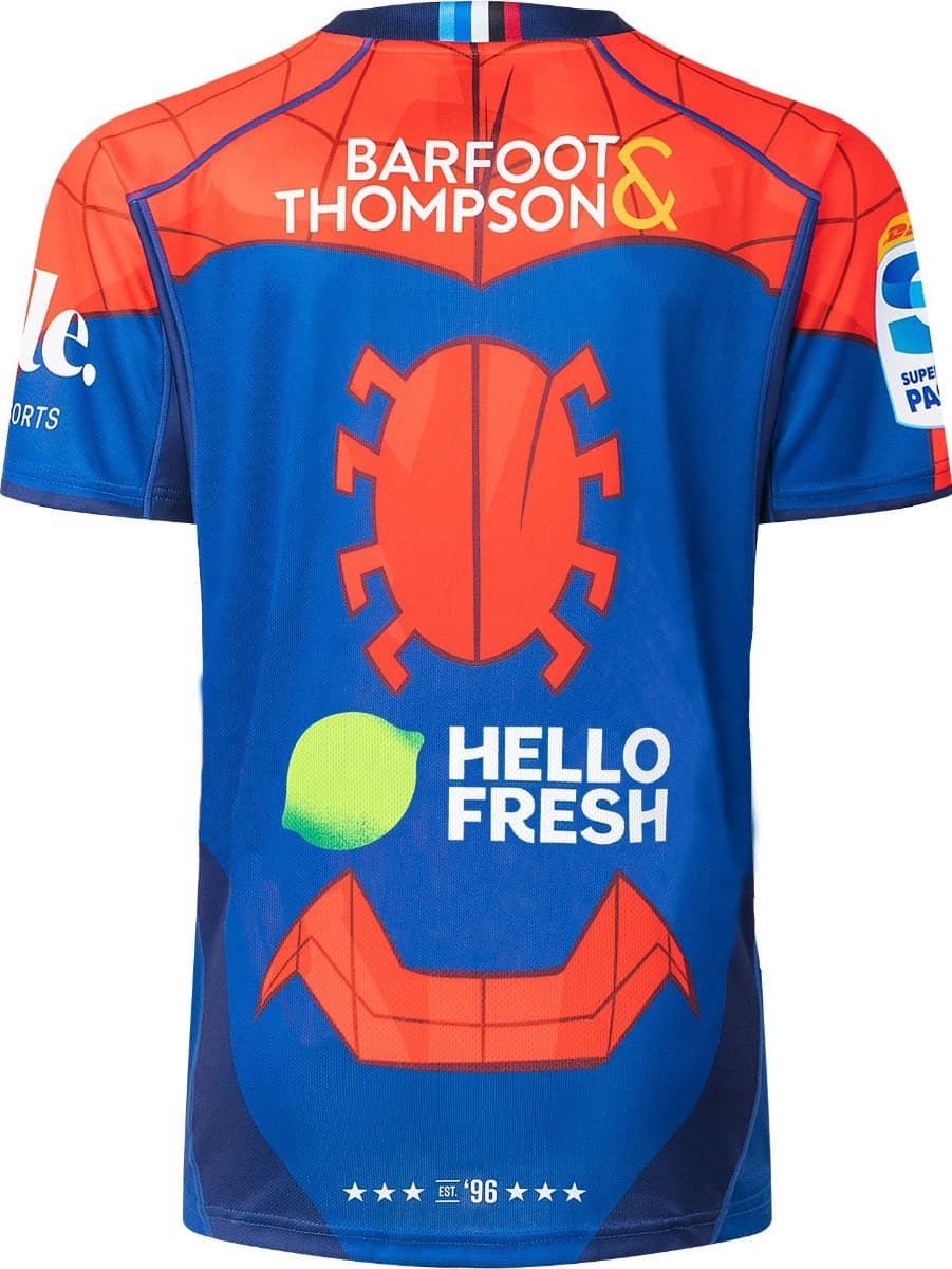 Auckland Blues 2025 Rugby Union Mens Spiderman Marvel Jersey Auckland Blues 2025 Rugby Union Mens Spiderman Marvel Jersey
