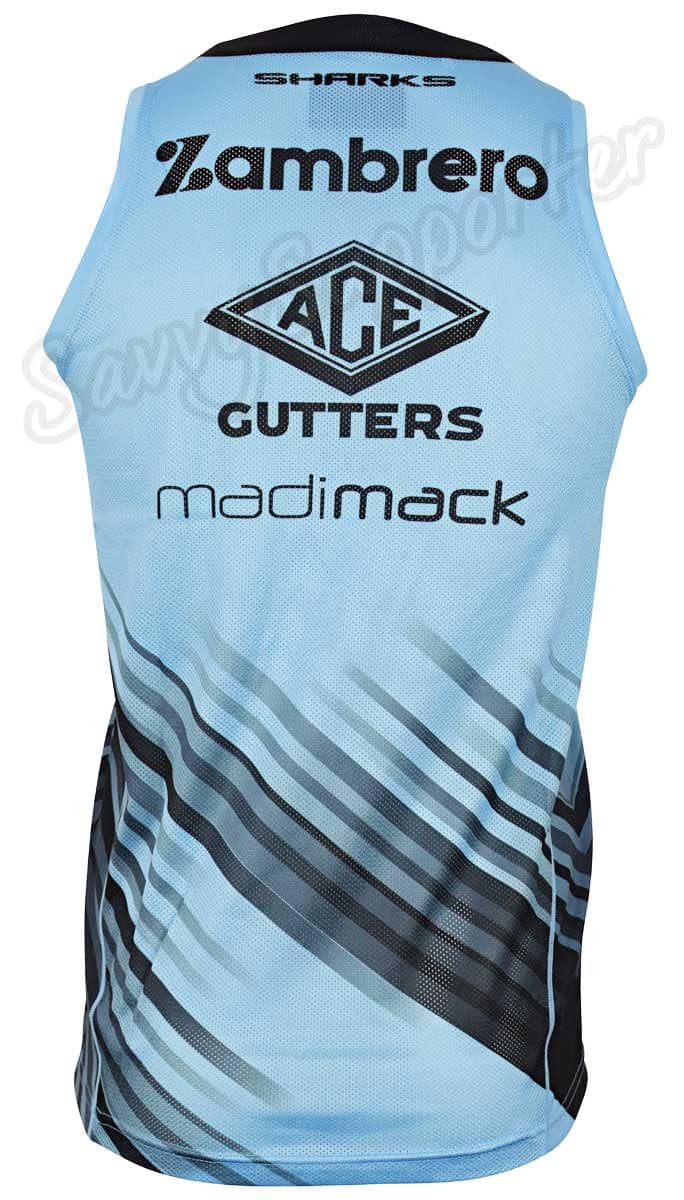 Cronulla Sharks 2024 NRL Mens Sky Training Singlet