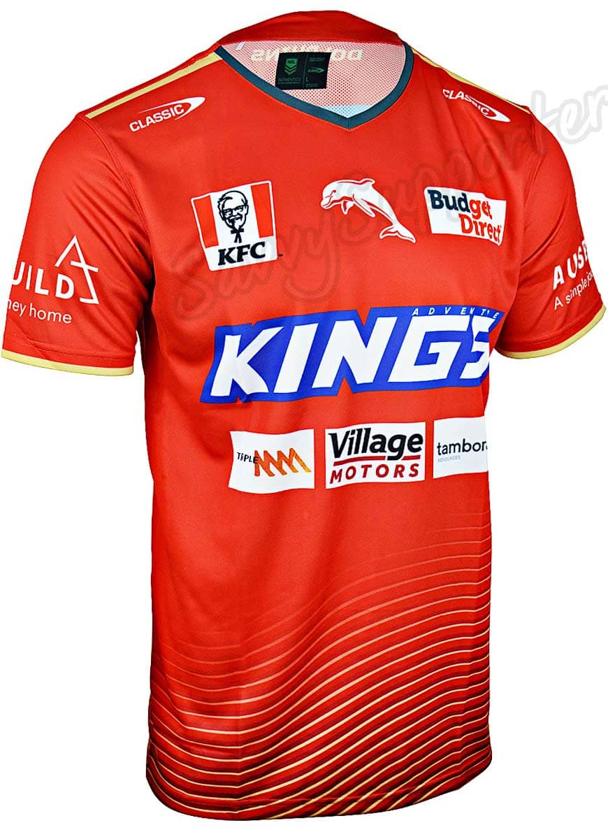 Redcliffe Dolphins 2024 NRL Mens Red Training Shirt