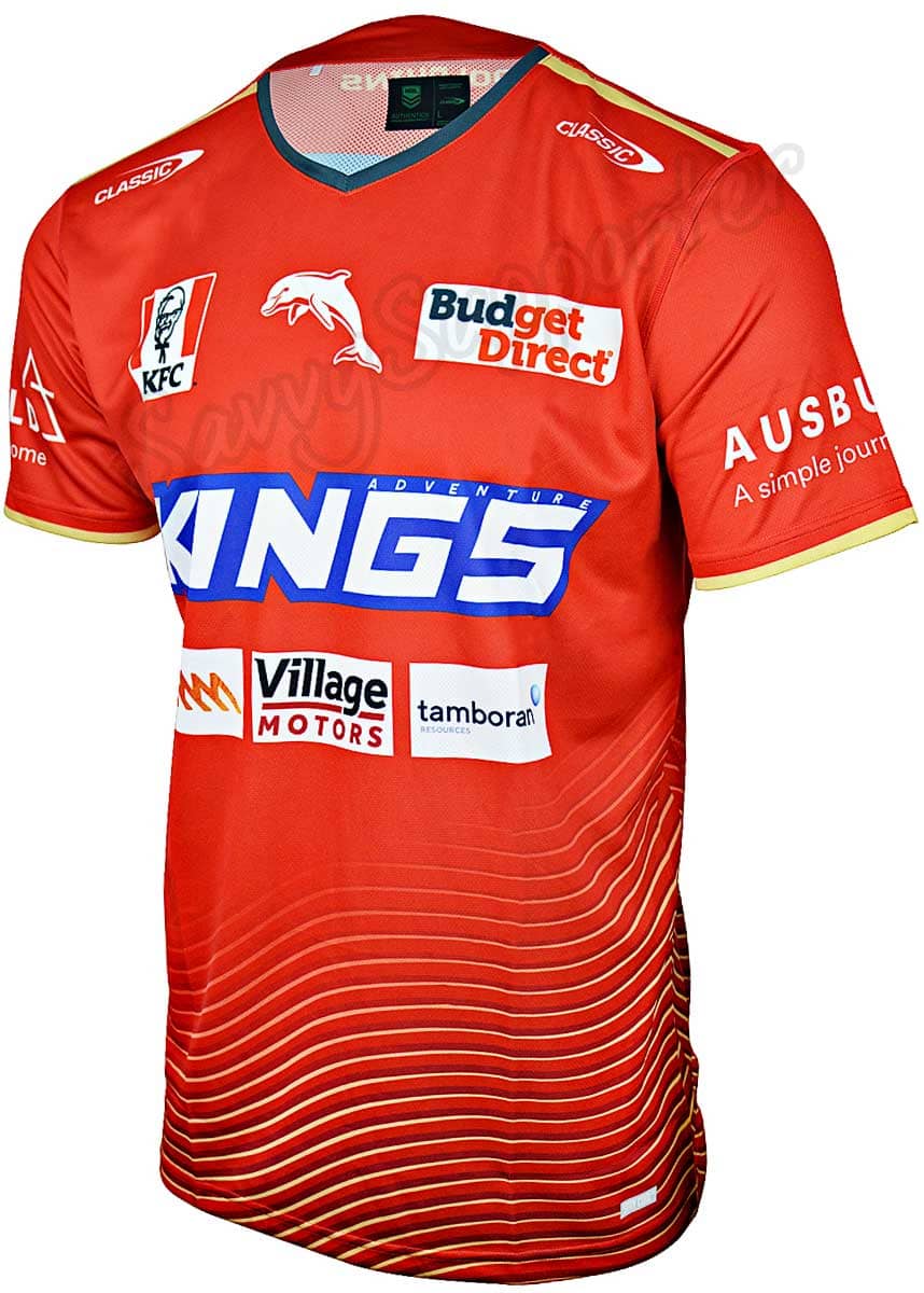 Redcliffe Dolphins 2024 NRL Mens Red Training Shirt