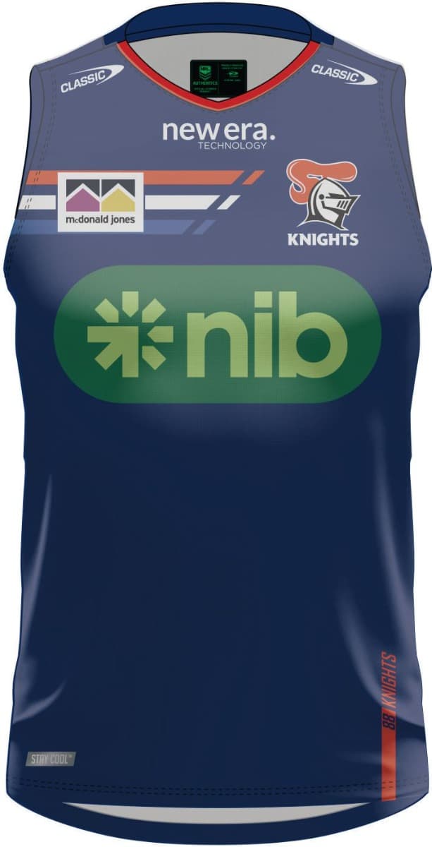 Newcastle Knights 2024 NRL Mens Navy Training Singlet