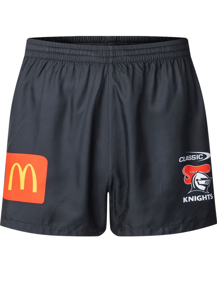 Newcastle Knights 2025 NRL Mens Black Training Gym Shorts