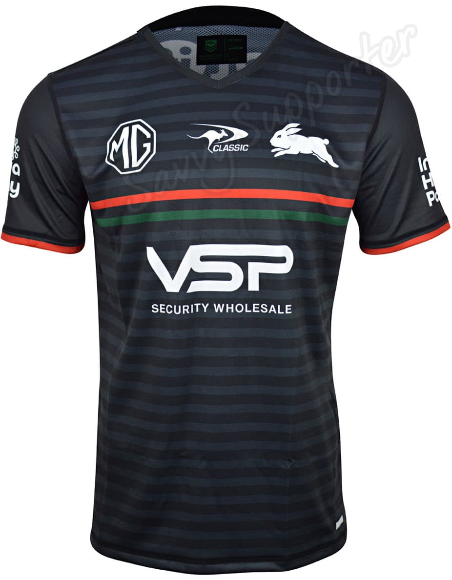 South Sydney Rabbitohs 2024 NRL Mens Black Training Shirt South Sydney Rabbitohs 2024 NRL Mens Black Training Shirt
