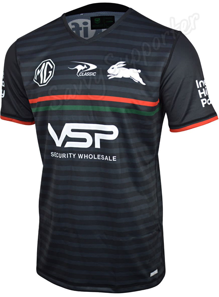 South Sydney Rabbitohs 2024 NRL Mens Black Training Shirt South Sydney Rabbitohs 2024 NRL Mens Black Training Shirt