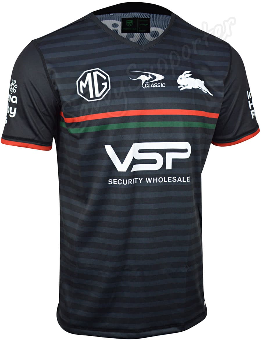 South Sydney Rabbitohs 2024 NRL Mens Black Training Shirt