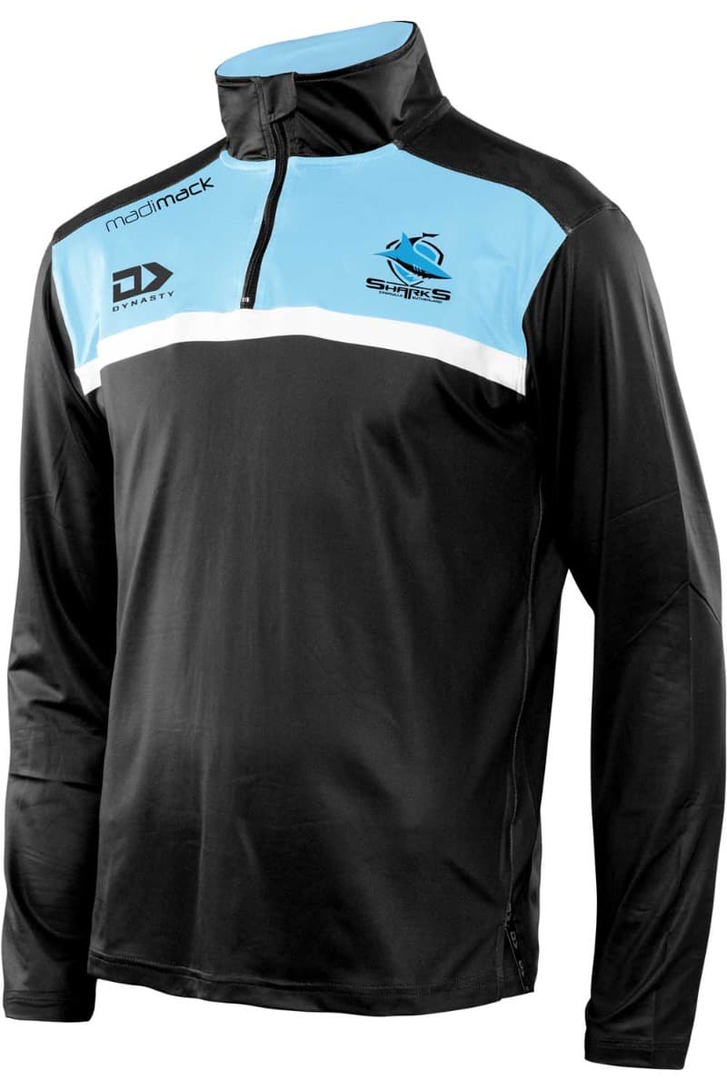 Cronulla Sharks 1/4 Zip Long Sleeve Tee