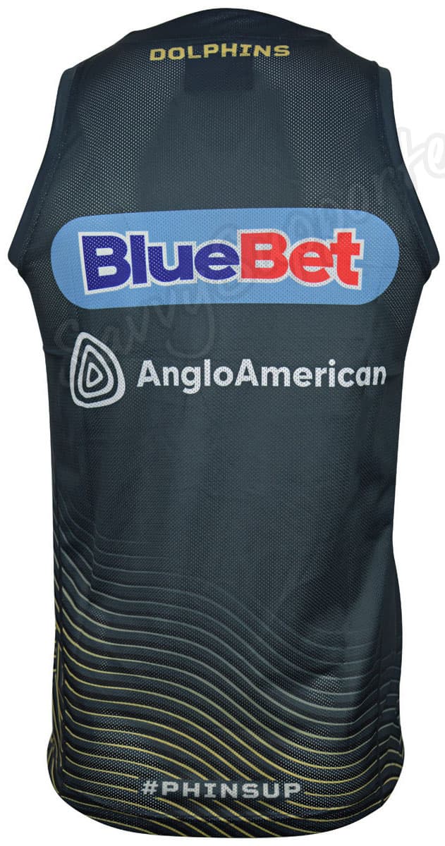 Redcliffe Dolphins 2024 NRL Mens Charcoal Training Singlet