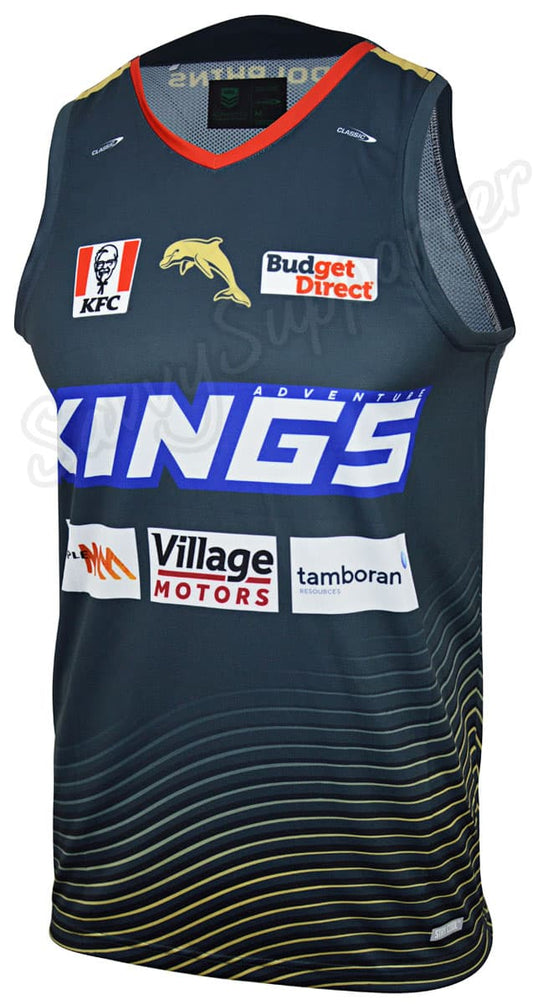 Redcliffe Dolphins 2024 NRL Mens Charcoal Training Singlet Redcliffe Dolphins 2024 NRL Mens Charcoal Training Singlet
