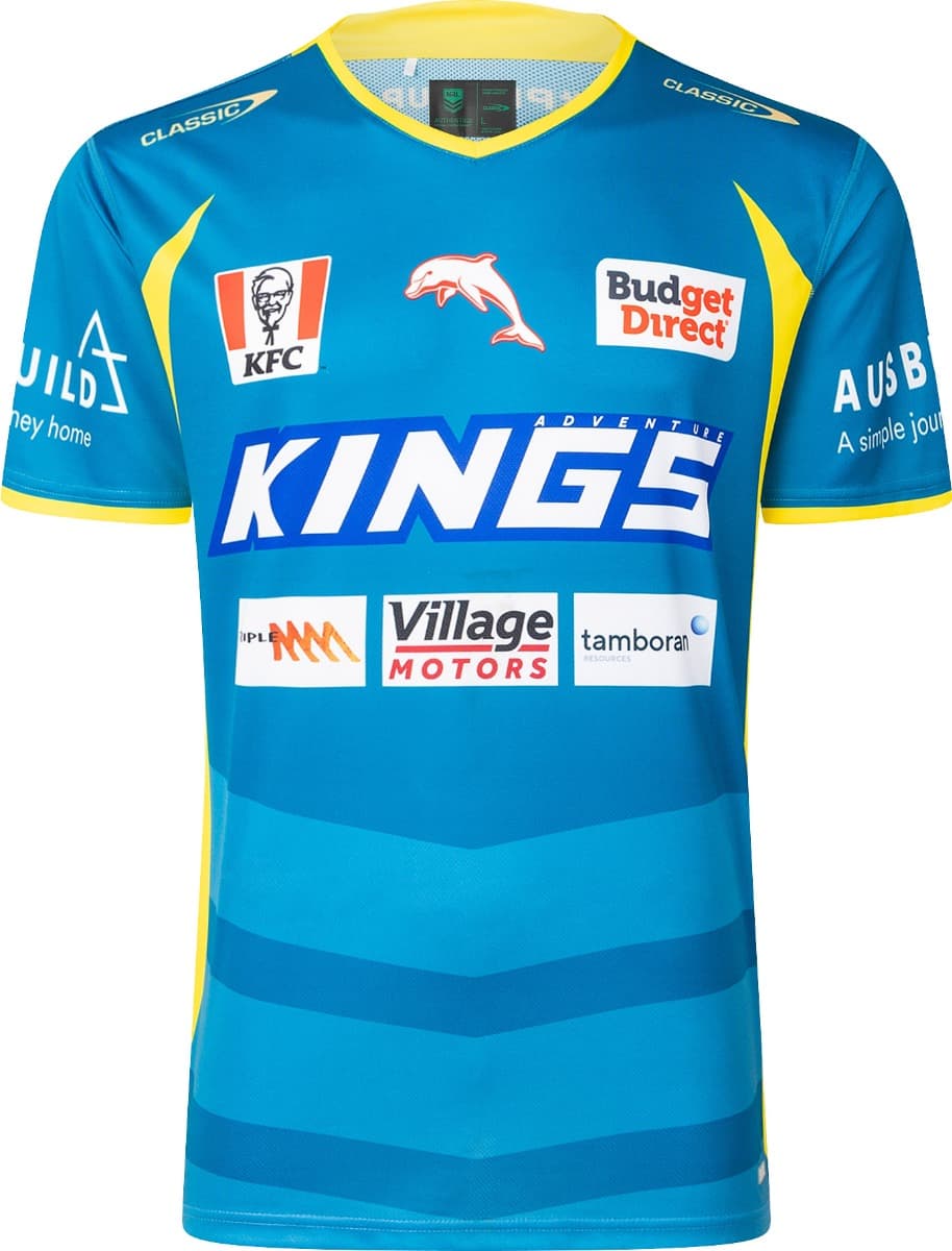 Redcliffe Dolphins 2025 NRL Mens Teal Training Shirt
