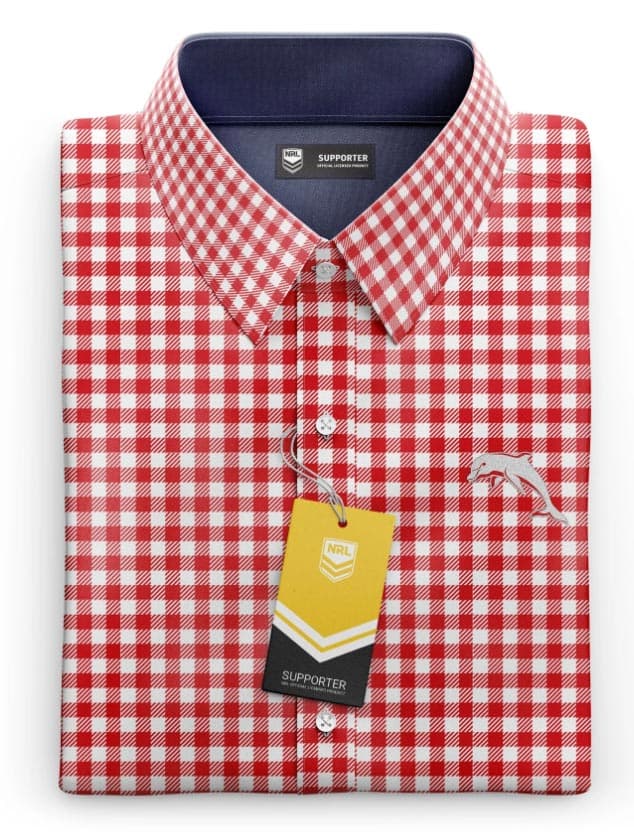 Redcliffe Dolphins NRL Mens Dawson Business Shirt
