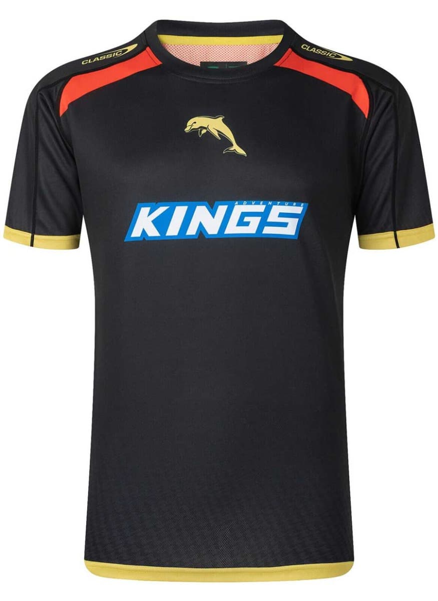 Redcliffe Dolphins NRL Mens Black Training Shirt