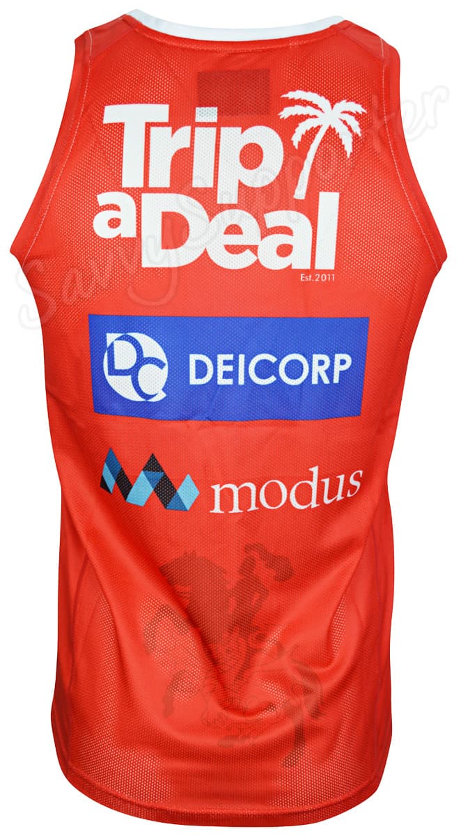 St George Dragons NRL Mens Red / White Training Singlet