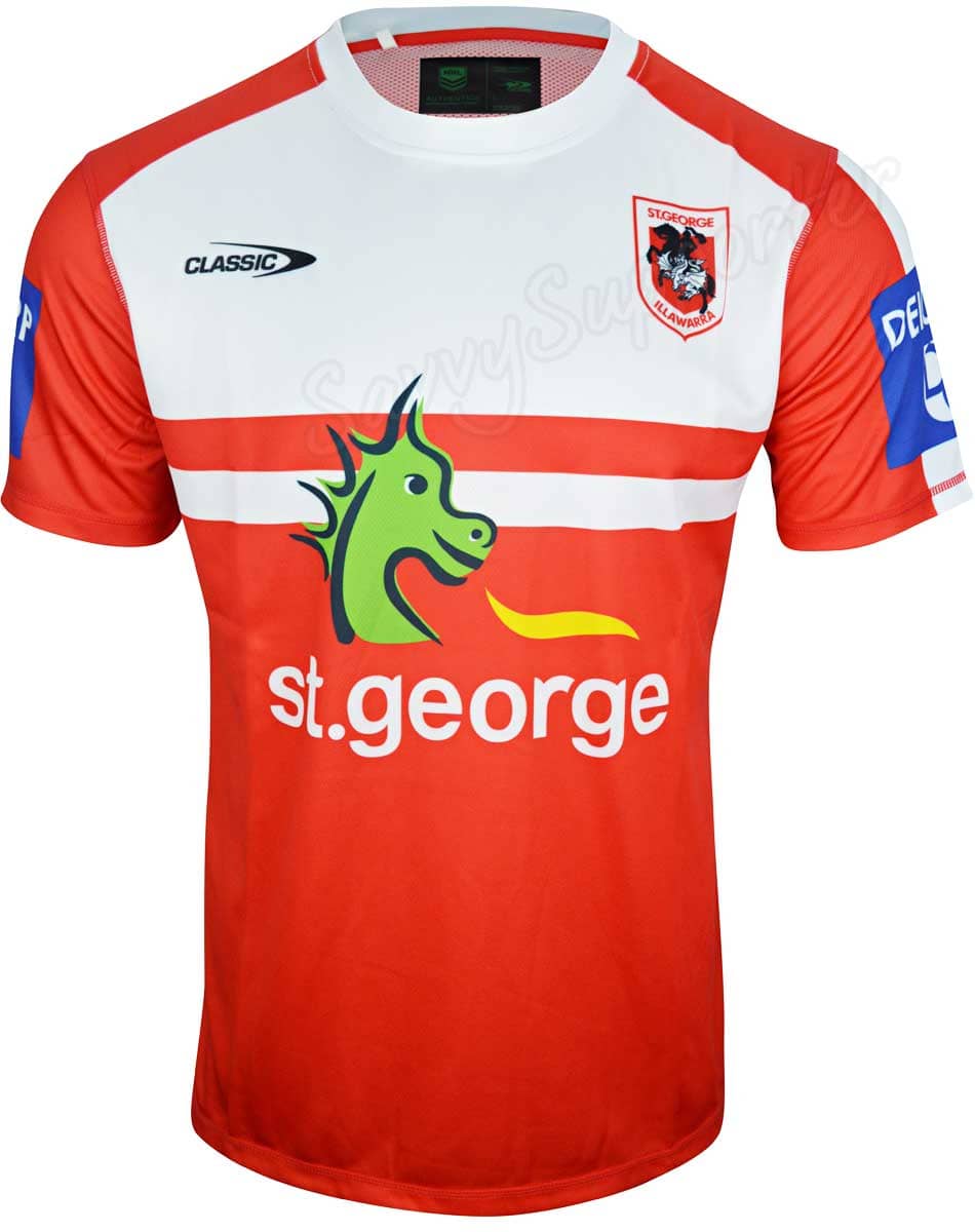 St George Dragons NRL Mens Red / White Training Shirt