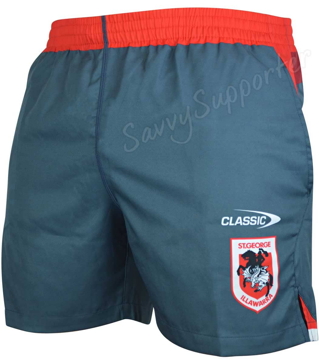 St George Dragons NRL Mens Grey Training Shorts