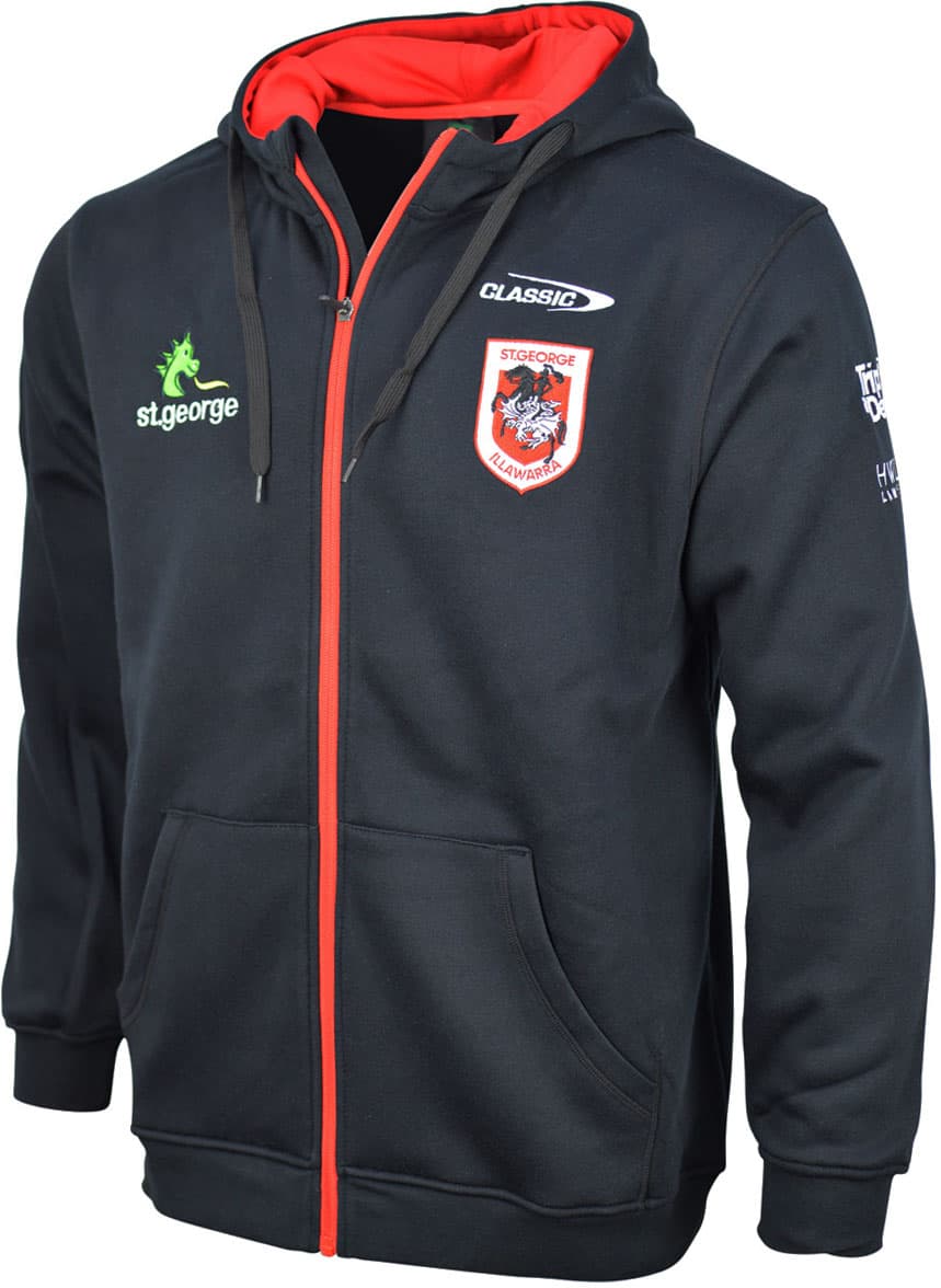 St George Dragons 2023 NRL Mens Full Zip Hoodie St George Dragons 2023 NRL Mens Full Zip Hoodie