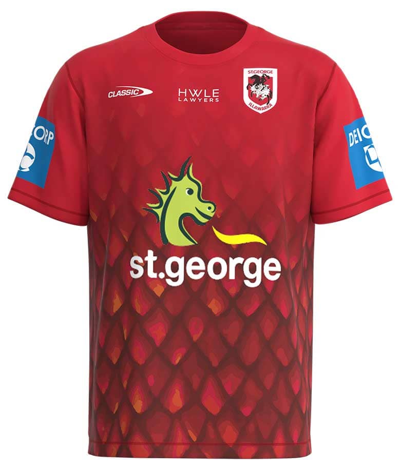 St George Dragons 2023 NRL Mens Warm Up Tee