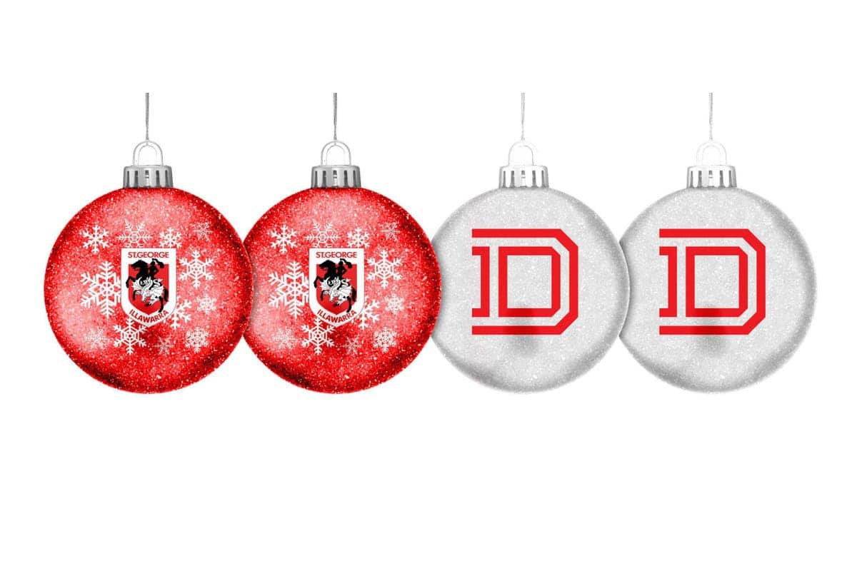 St George Dragons NRL Christmas Baubles (set of 4) St George Dragons NRL Christmas Baubles (set of 4)