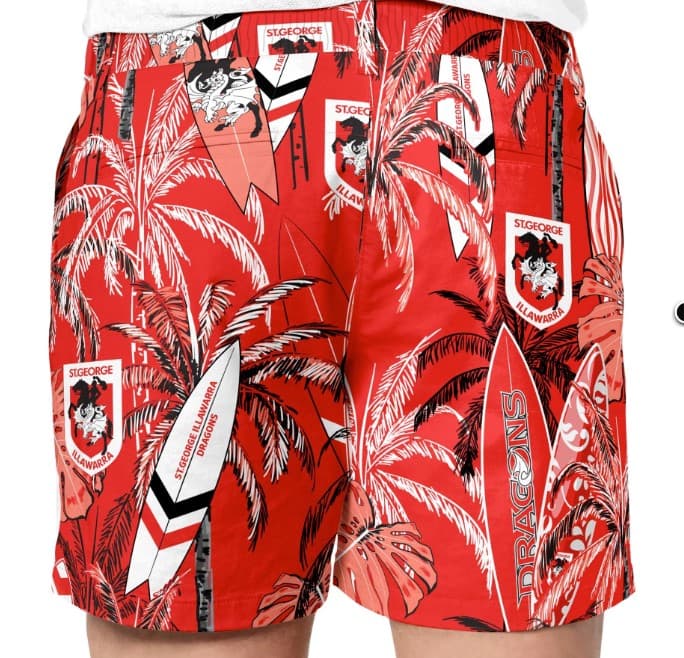St George Dragons NRL Mens Hawaiian Shorts