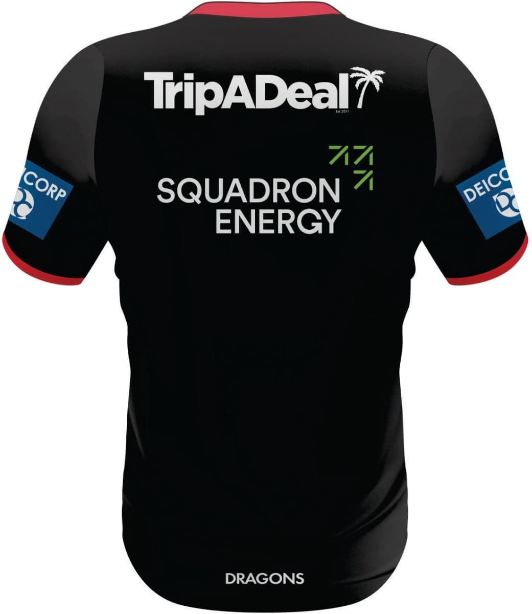 St George Dragons 2024 NRL Mens Black Training Shirt