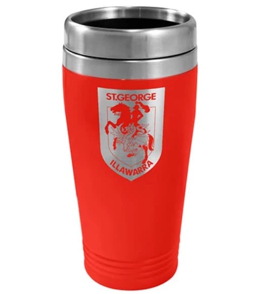 St George Dragons NRL 450ml Stainless Steel Travel Mug St George Dragons NRL 450ml Stainless Steel Travel Mug