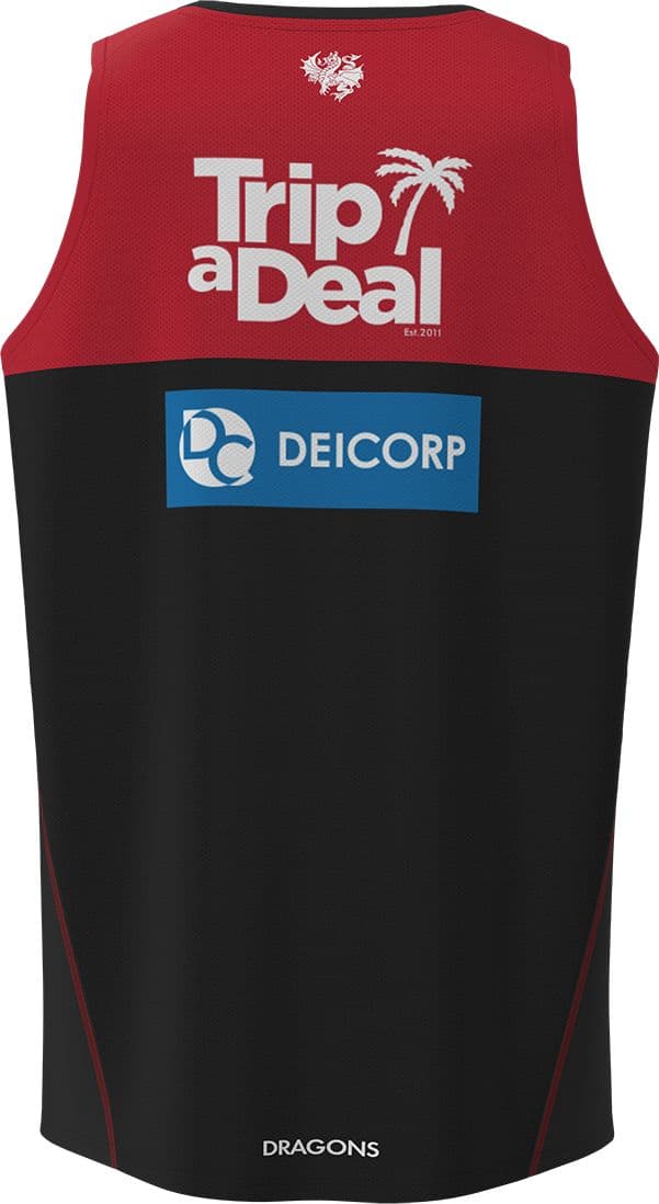 St George Dragons 2023 NRL Mens Black Training Singlet