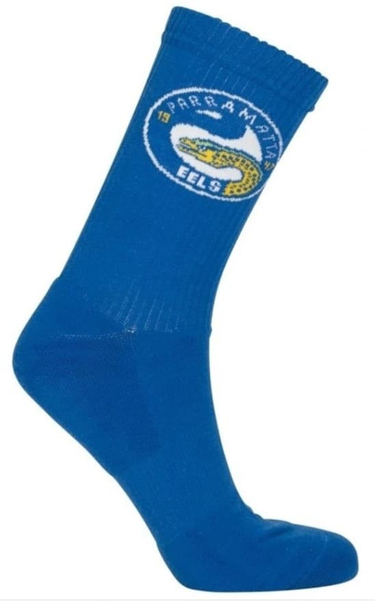 Parramatta Eels NRL Mens Sport Crew Socks 2 Pack