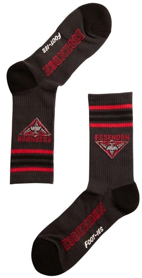 Essendon Bombers AFL Adults Sport Crew Socks Red 2 Pack