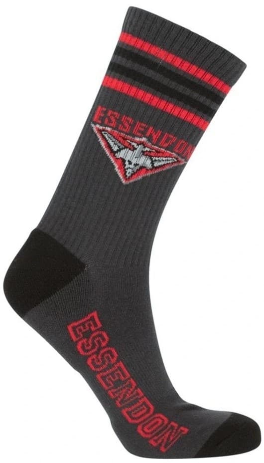 Essendon Bombers AFL Adults Sport Crew Socks Red 2 Pack