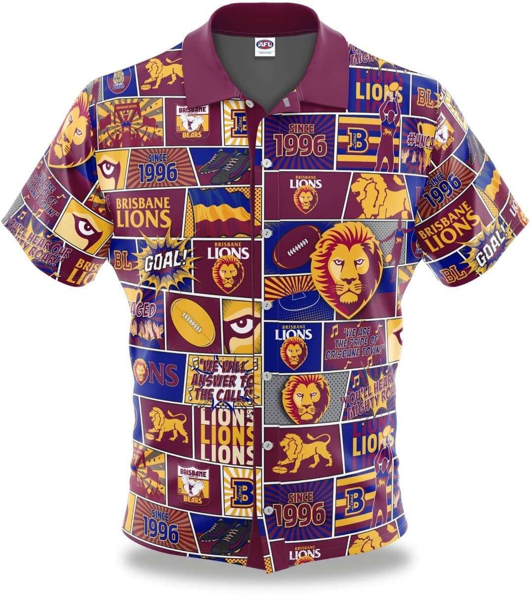 Brisbane Lions AFL Mens Pop Art Shirt