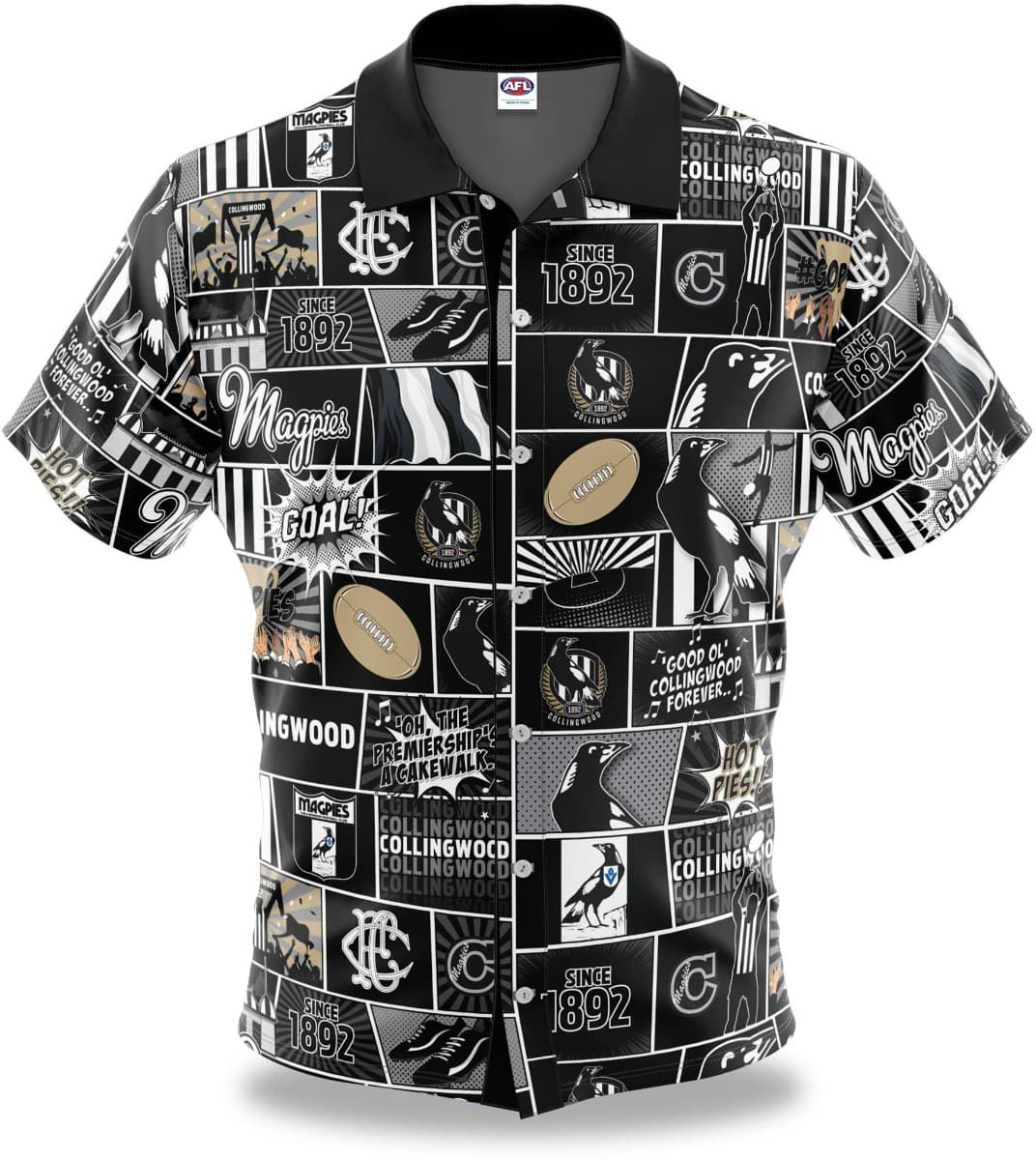 Collingwood Magpies AFL Mens Pop Art Shirt