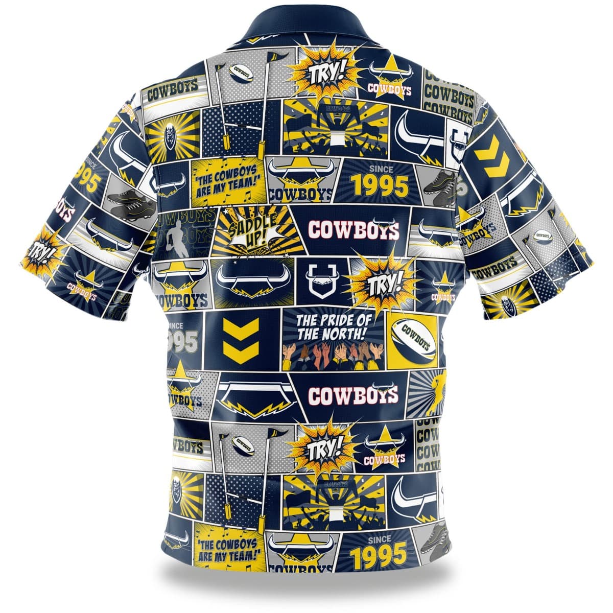 North Queensland Cowboys NRL Mens 'Fanatic' Pop Art Shirt North Queensland Cowboys NRL Mens 'Fanatic' Pop Art Shirt