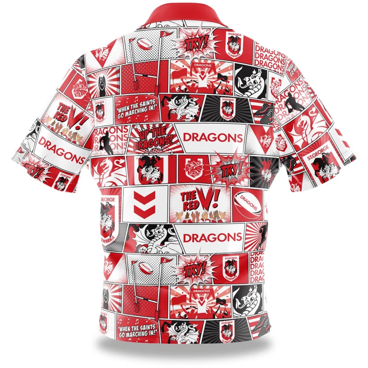 St George Dragons NRL Mens 'Fanatic' Pop Art Shirt St George Dragons NRL Mens 'Fanatic' Pop Art Shirt