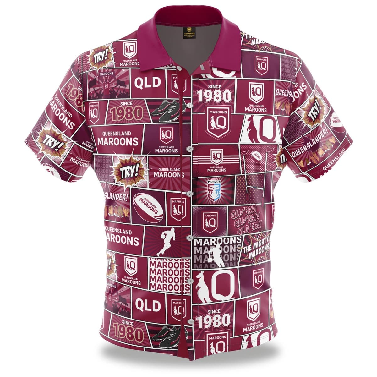 QLD Maroons NRL State of Origin Mens Pop Art Shirt