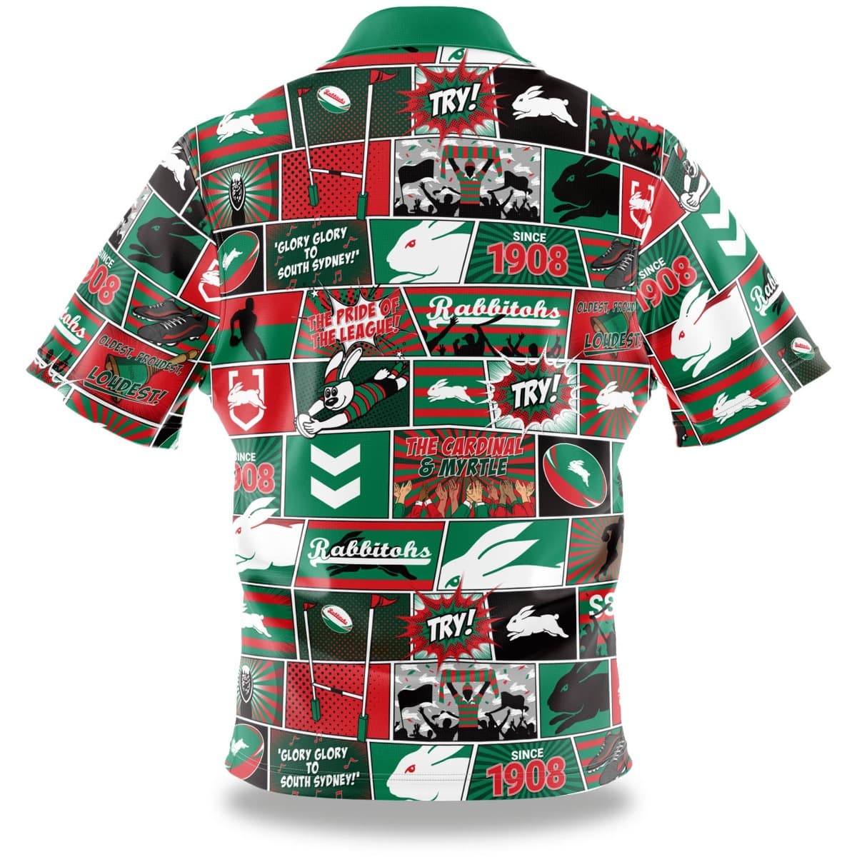 South Sydney Rabbitohs NRL Mens 'Fanatic' Pop Art Shirt South Sydney Rabbitohs NRL Mens 'Fanatic' Pop Art Shirt