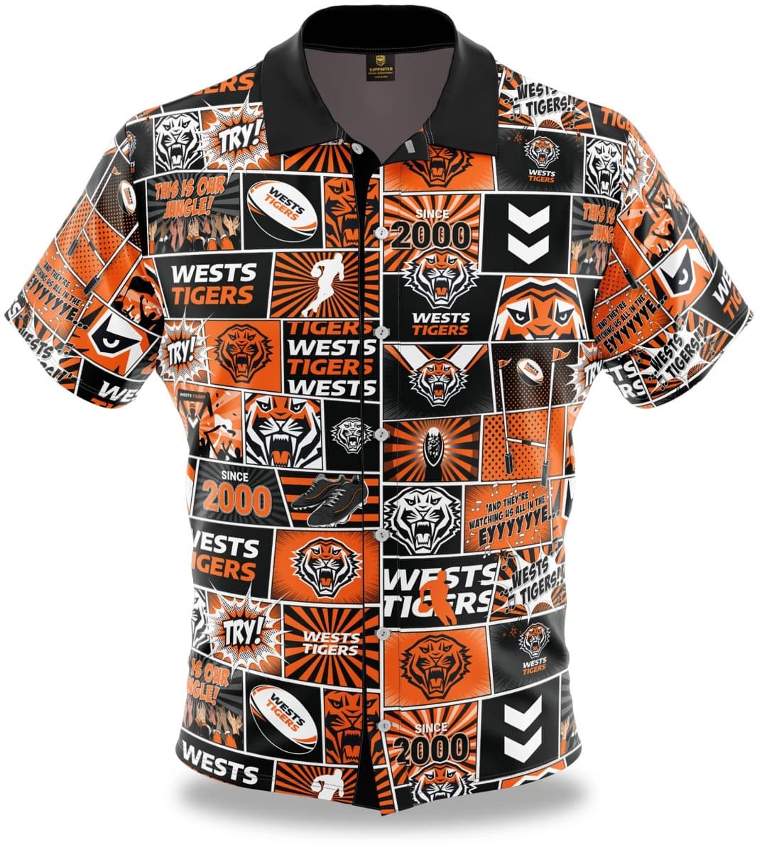 Wests Tigers NRL Mens Pop Art Shirt
