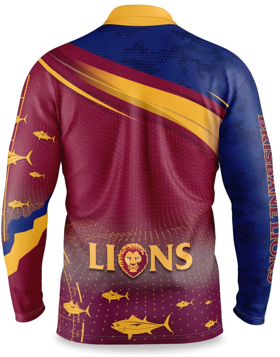 Brisbane Lions AFL Mens Fishing 'Fishfinder' Shirt