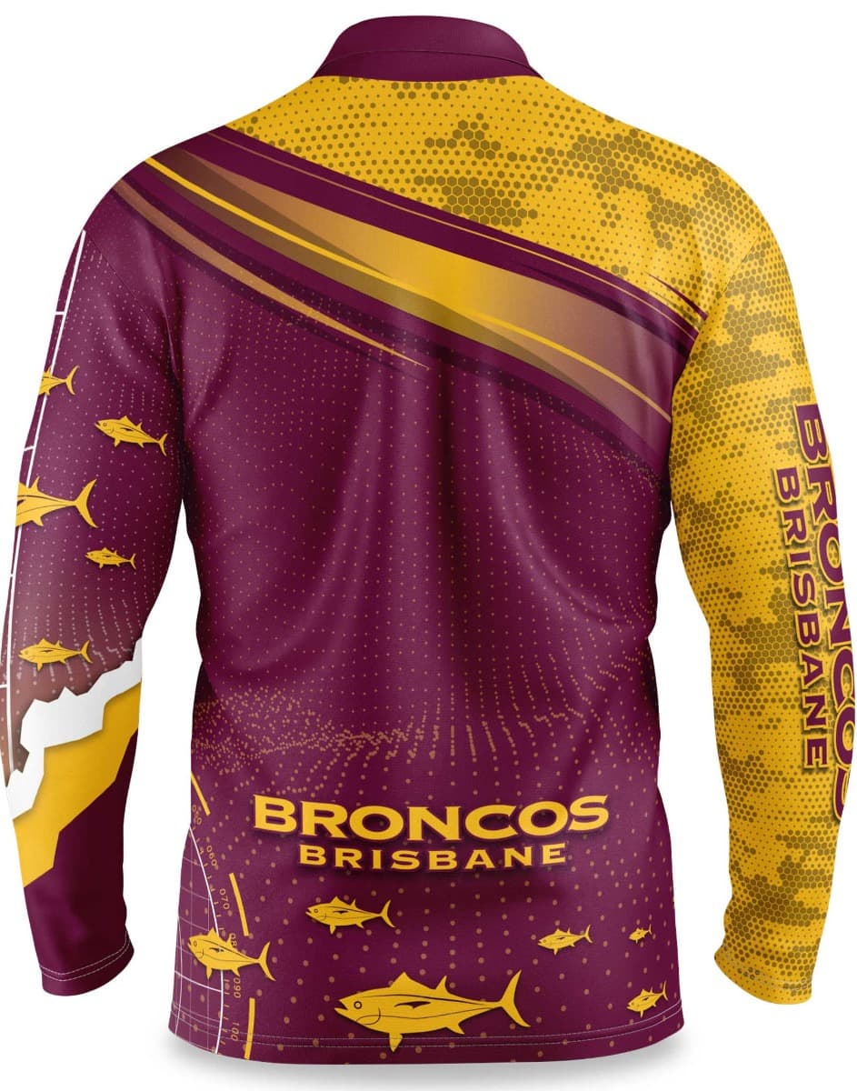 Brisbane Broncos NRL Mens 'Fishfinder' Fishing Shirt