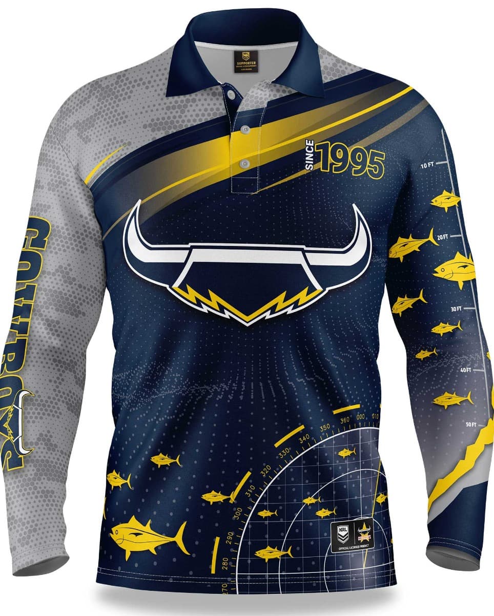 North Queensland Cowboys NRL Mens 'Fishfinder' Fishing Shirt North Queensland Cowboys NRL Mens 'Fishfinder' Fishing Shirt