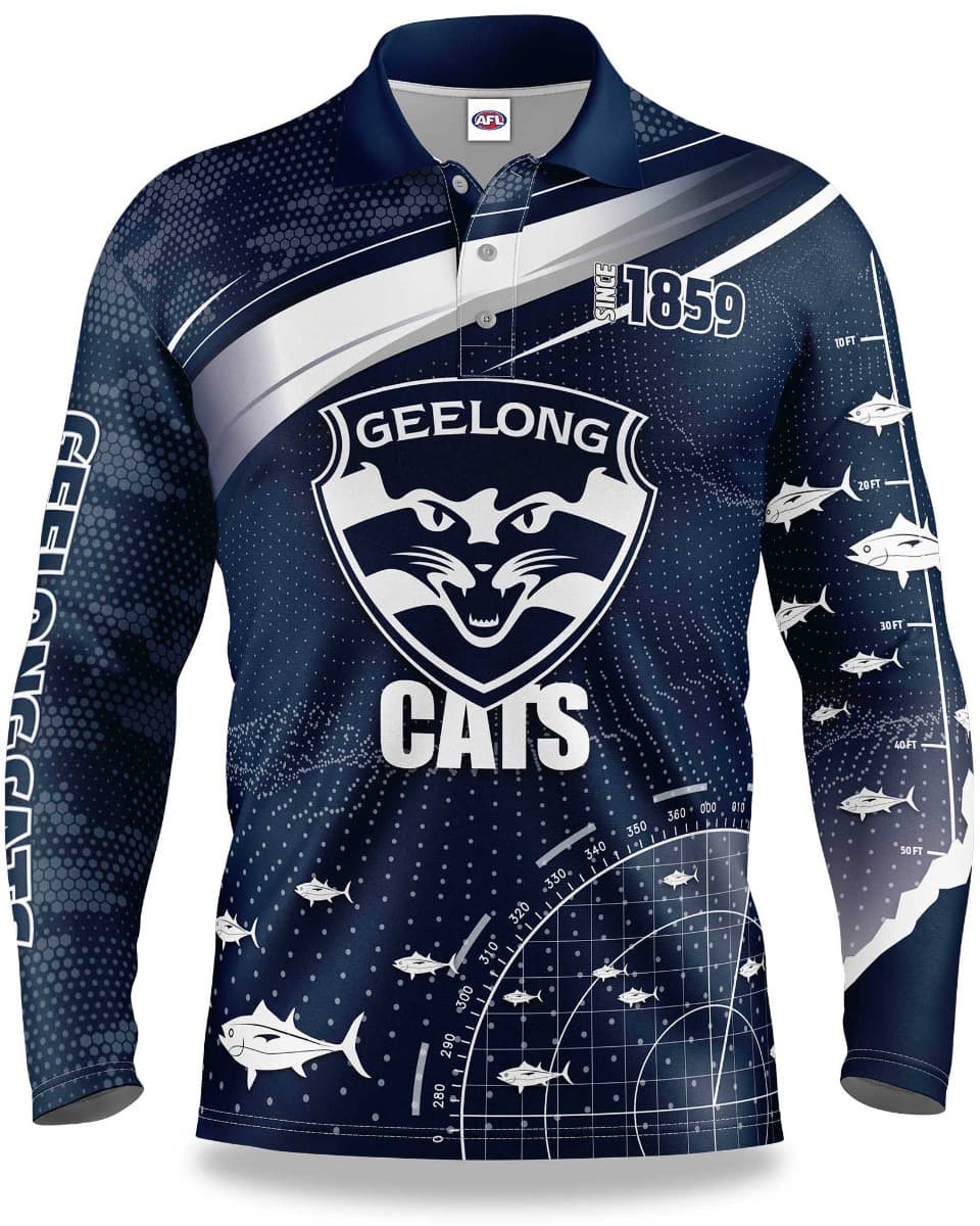 Geelong Cats AFL Mens Fishing 'Fishfinder' Shirt