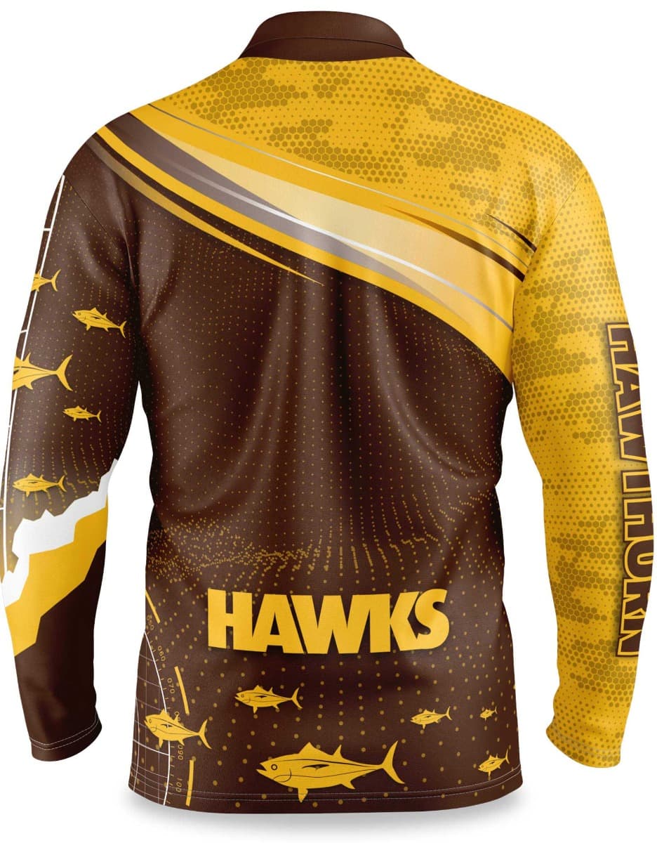 Hawthorn Hawks AFL Mens Fishing 'Fishfinder' Shirt Hawthorn Hawks AFL Mens Fishing 'Fishfinder' Shirt