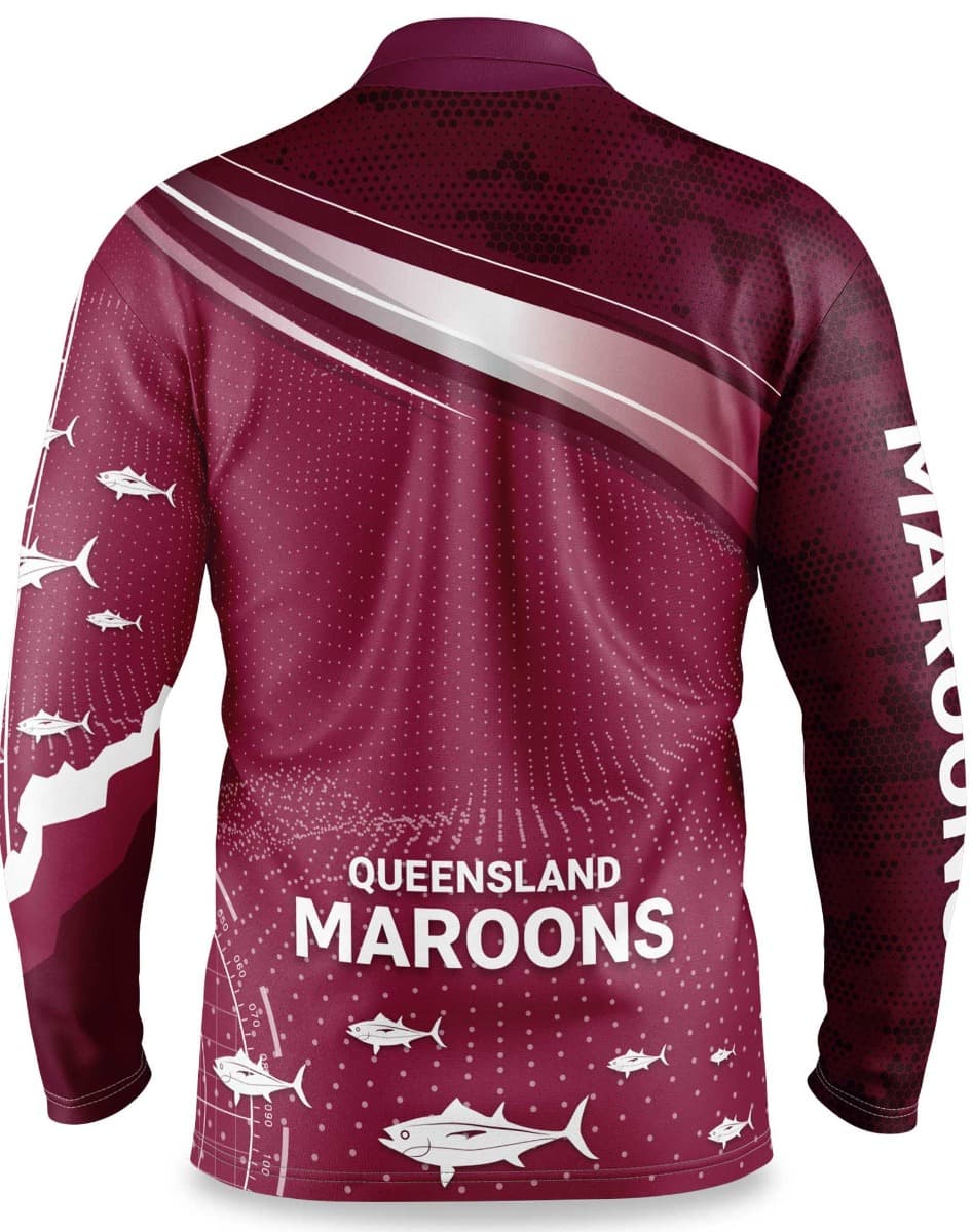 QLD Maroons State of Origin Mens 'Fishfinder' Fishing Shirt